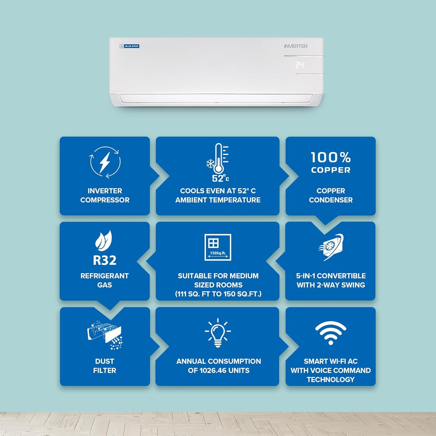 BLUESTAR INVERTER AC 1 TR 3 STAR - IA312DNU