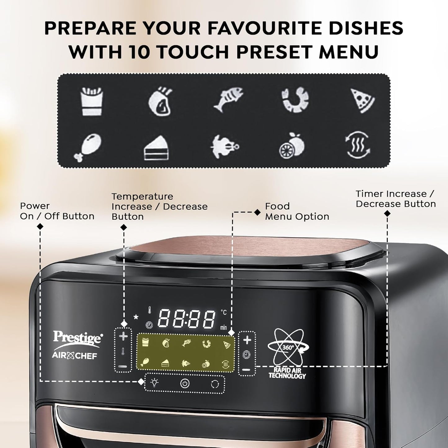 Prestige Air Chef Ari Fryer 12 ltr Smoke Free Technology