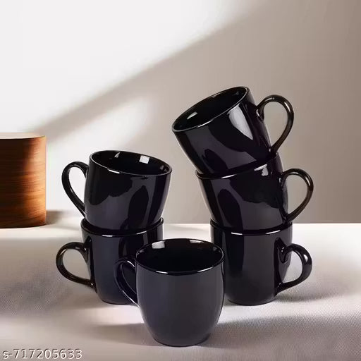 Coffee Mug 6 Pcs Black- CJP Ceramic
