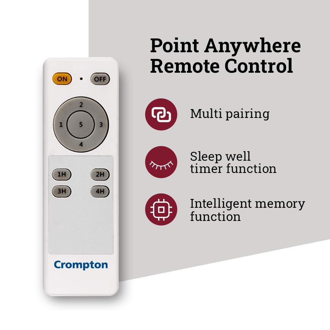 Crompton Ceiling BLDC Fan With Remote 1200 mm 5 Star - Energion HS
