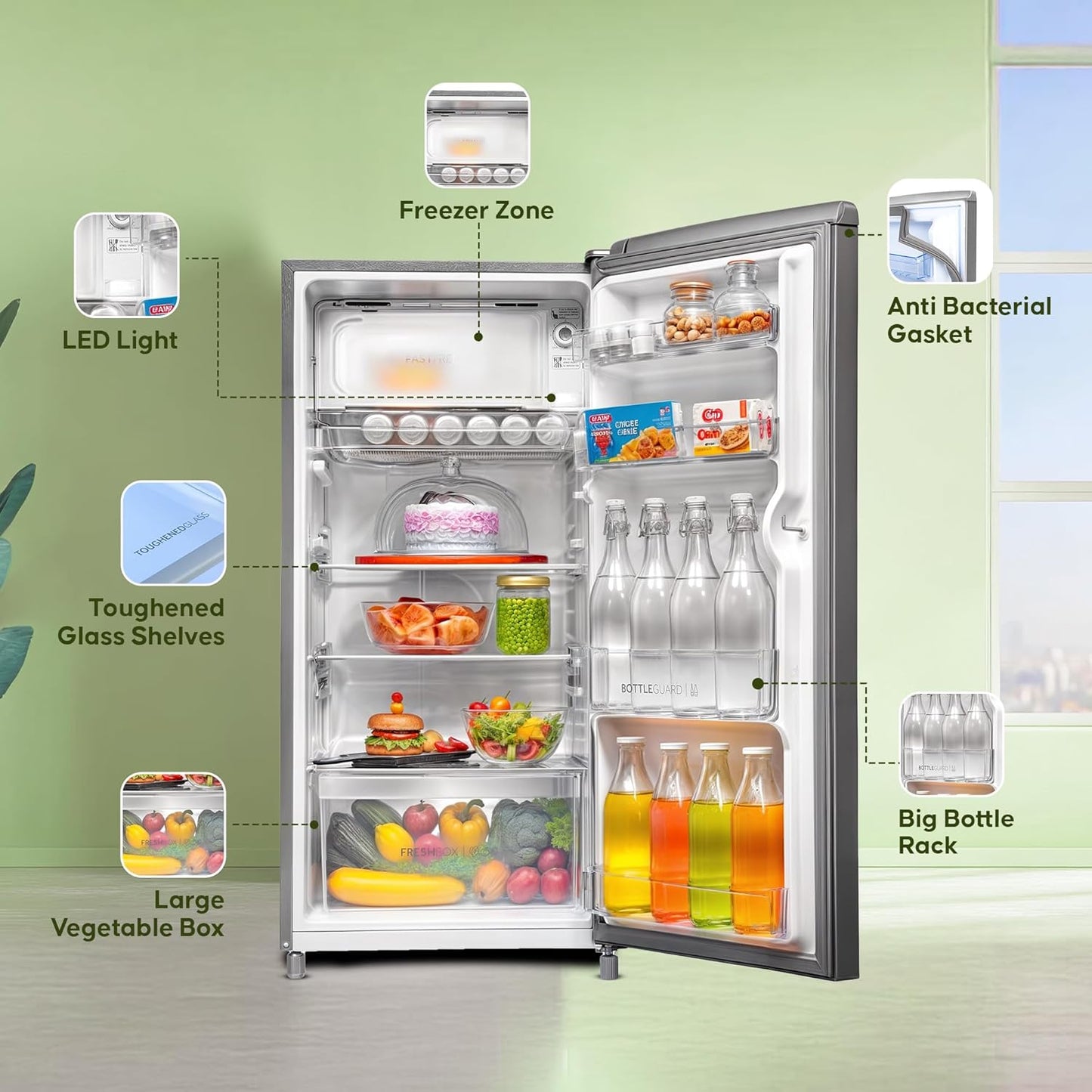 Haier Fridge DD 185 Ltr - HRD-2062PZG-N