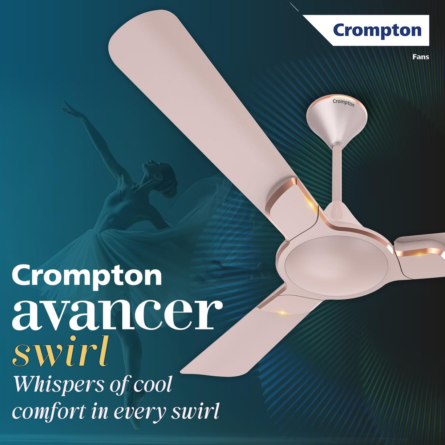 Crompton Ceiling Fan PM Avancer Swirl 48 3S 3 Star 1200mm