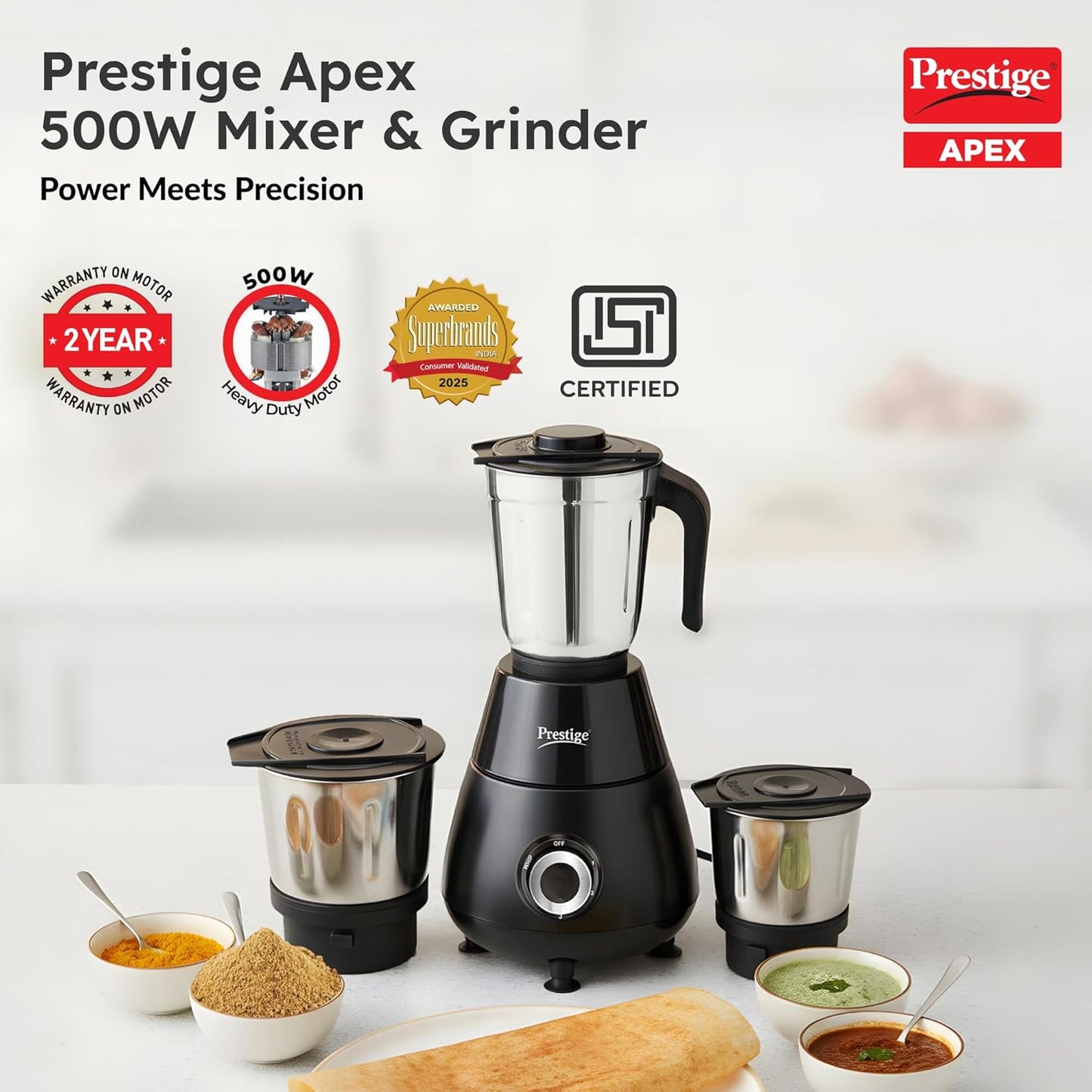 Prestige Mixie 500w 3 Jar