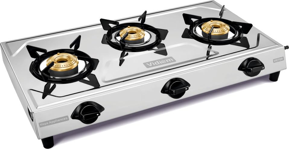 Vidiem Gas Stove Glass Top 3 Burner VEER