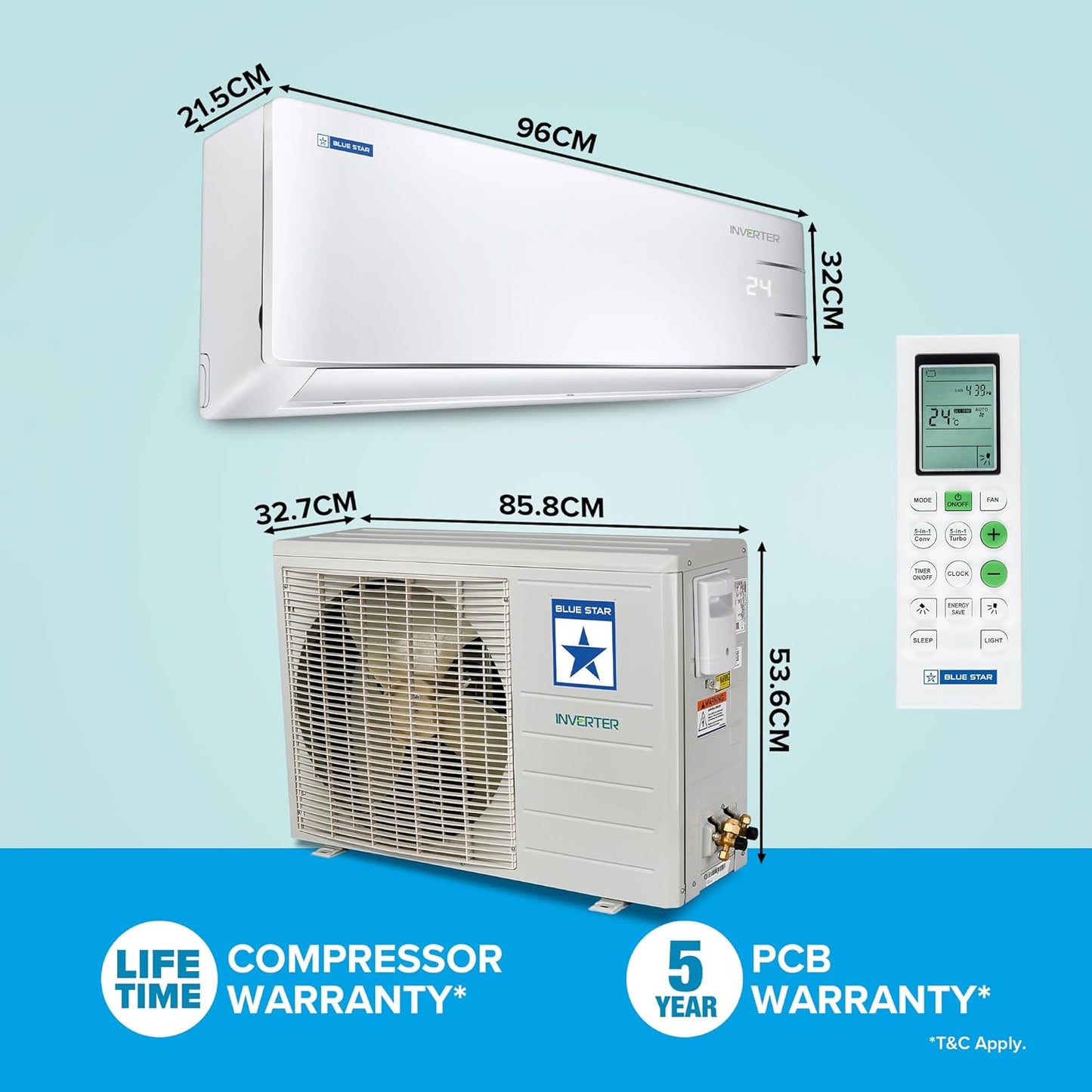 BLUESTAR INVERTER A/C 1.5 TR 3 STAR IA318TKU