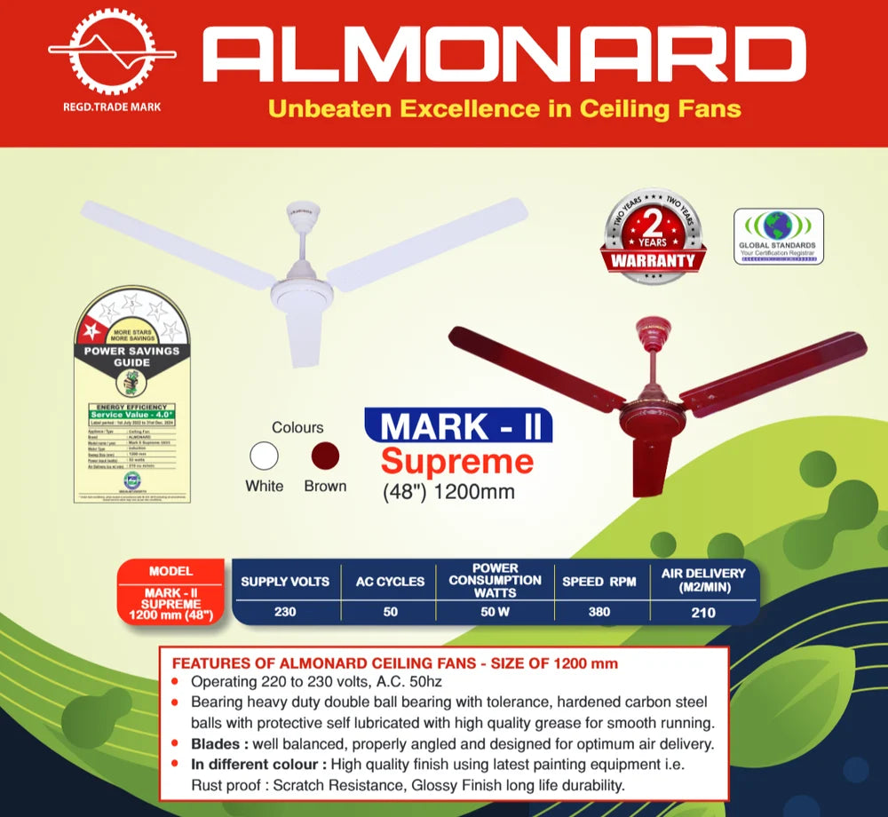 Almonard Celling Fan 48 Mark II Supreme Brown