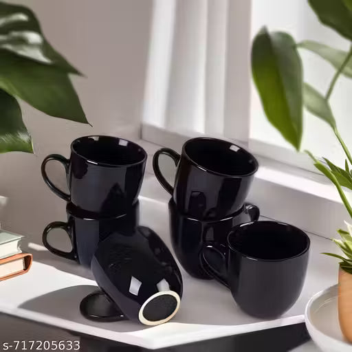 Coffee Mug 6 Pcs Black- CJP Ceramic