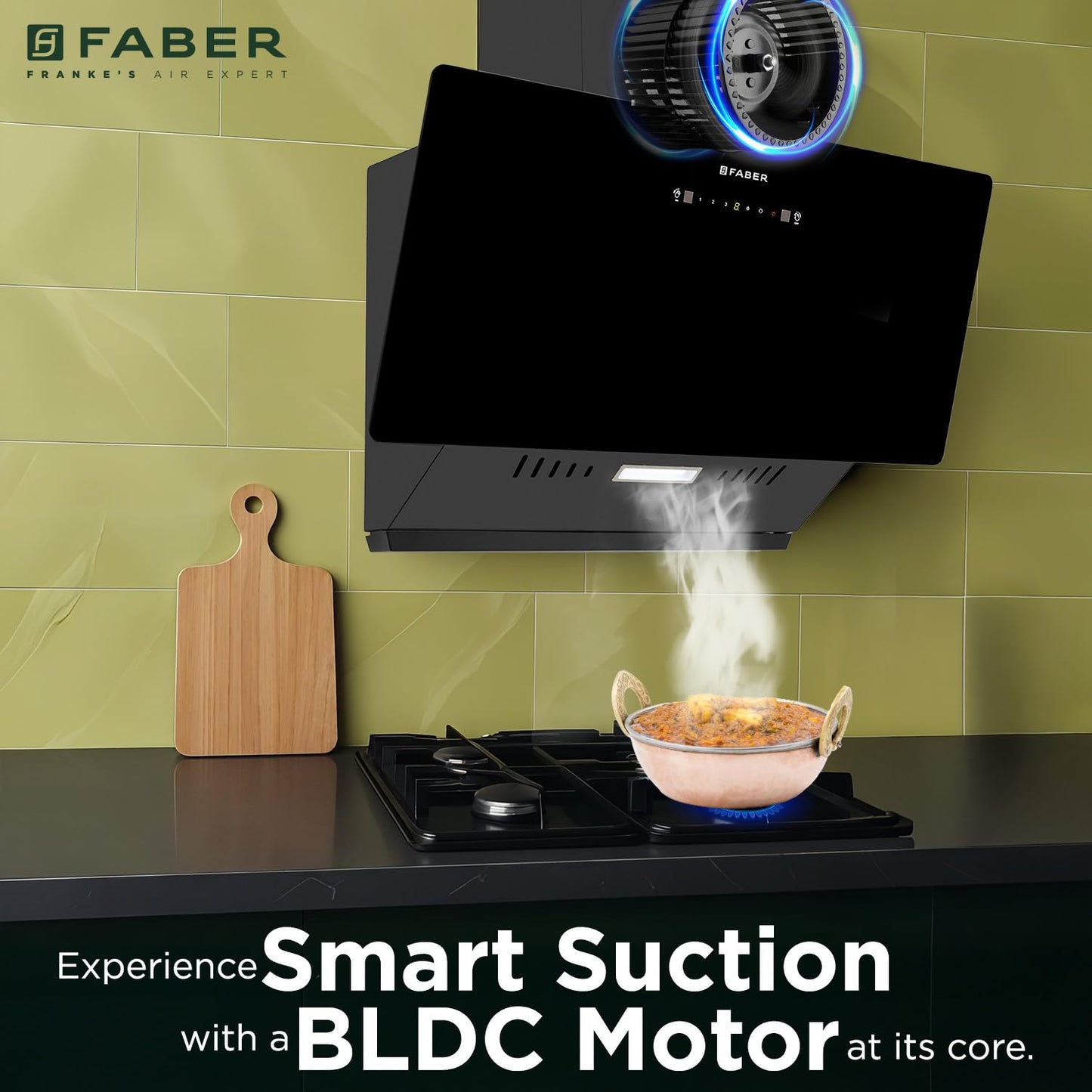 Faber Chimney Hood Comet BLDC FL HCSC BK IN 90