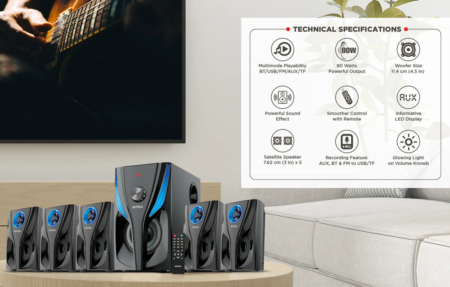 INTEX HOME THEATRE MM SPEAKER 5.1 ROAR R800