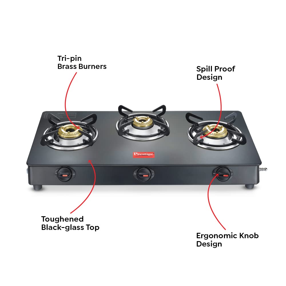 Prestige Gas Stove Magic Plus Glass Top 3B 40397