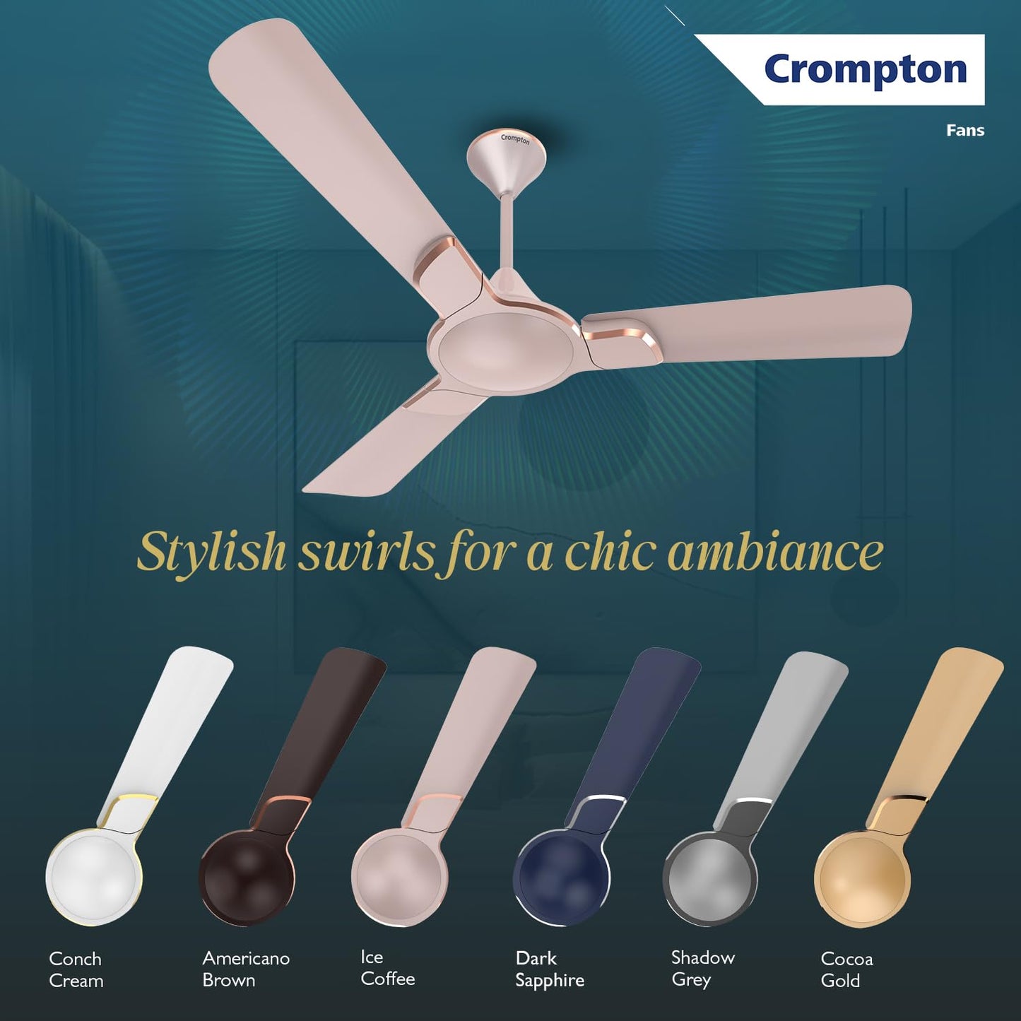 Crompton Ceiling Fan PM Avancer Swirl 48 3S 3 Star 1200mm