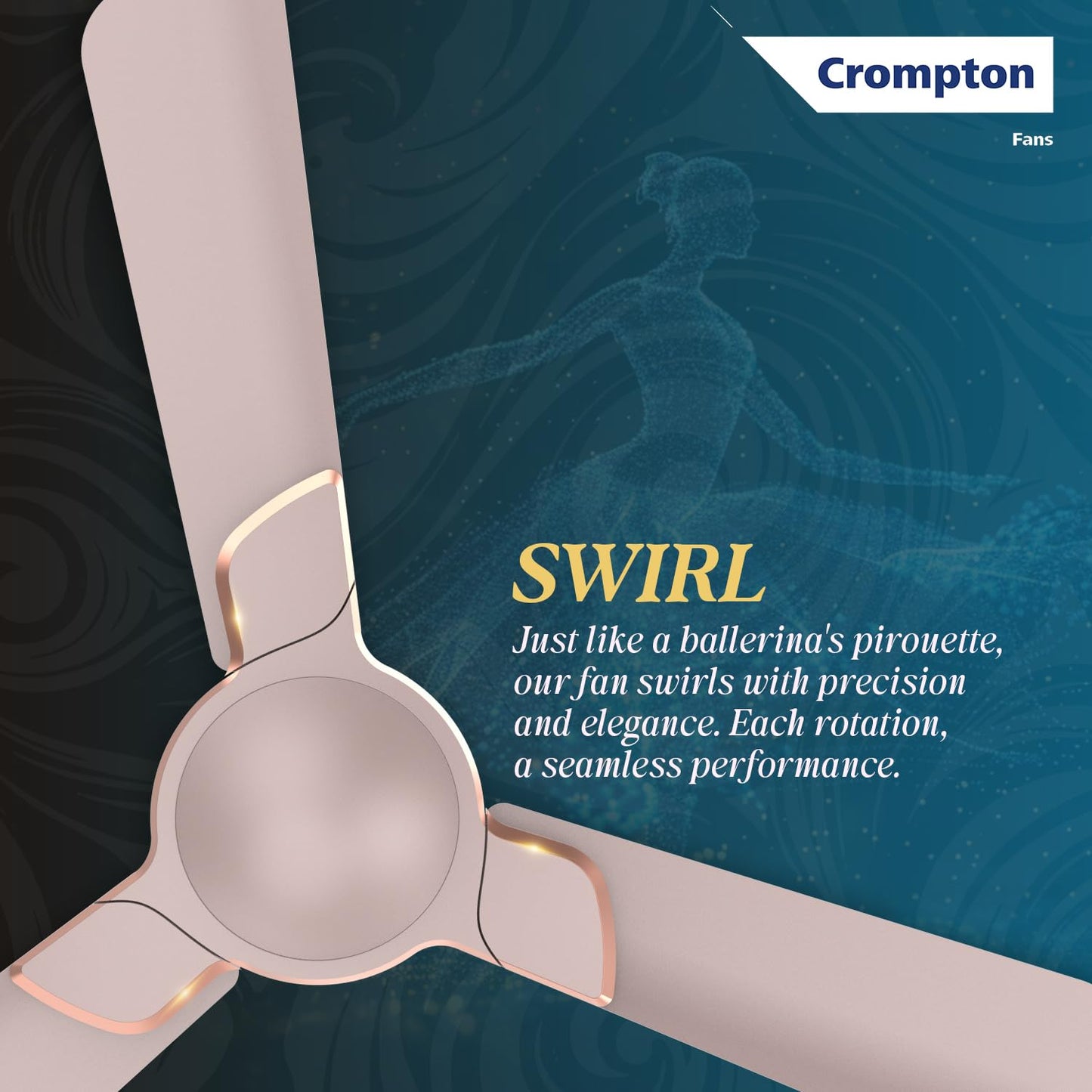 Crompton Ceiling Fan PM Avancer Swirl 48 3S 3 Star 1200mm