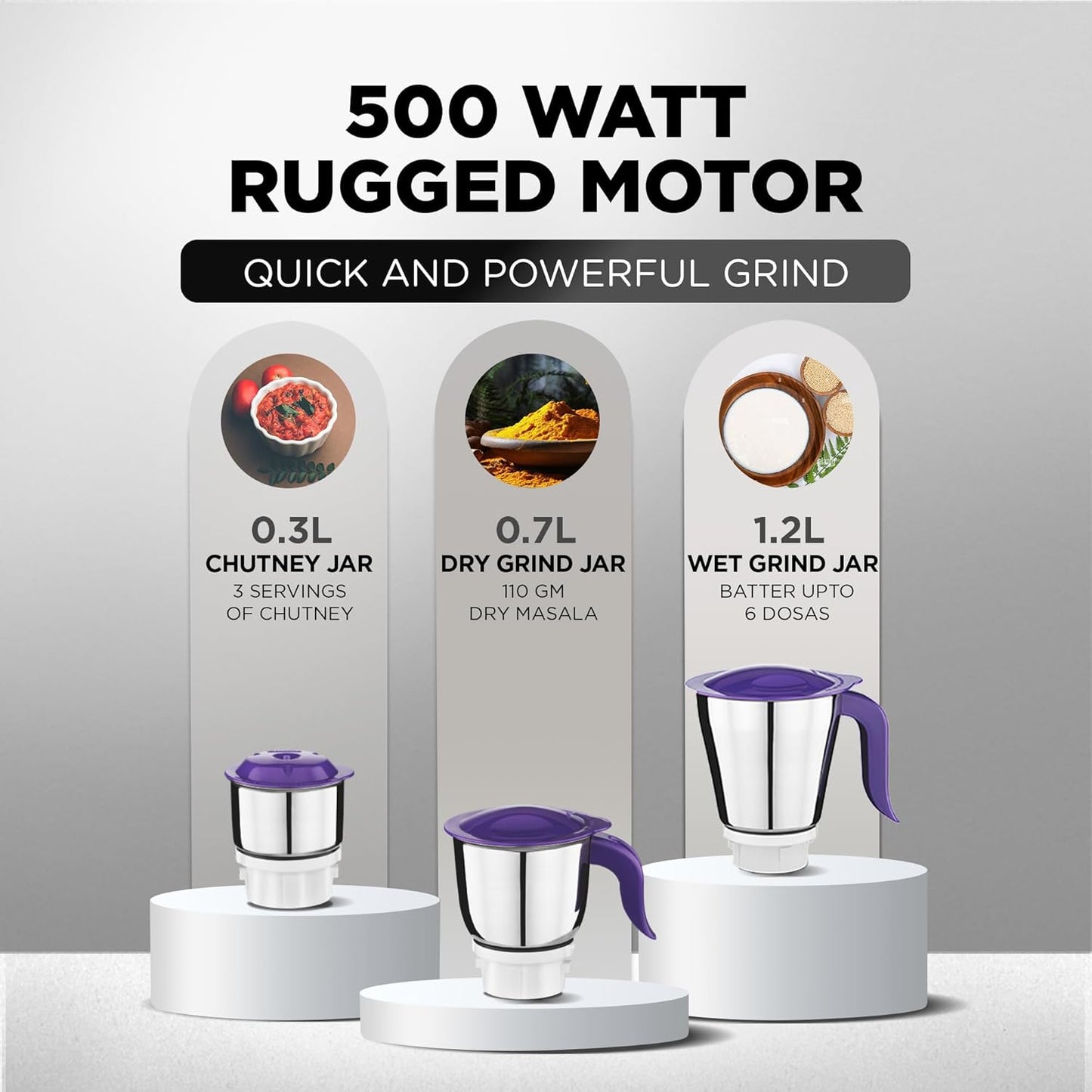 Preethi Mixie Crown 500w 3 Jar