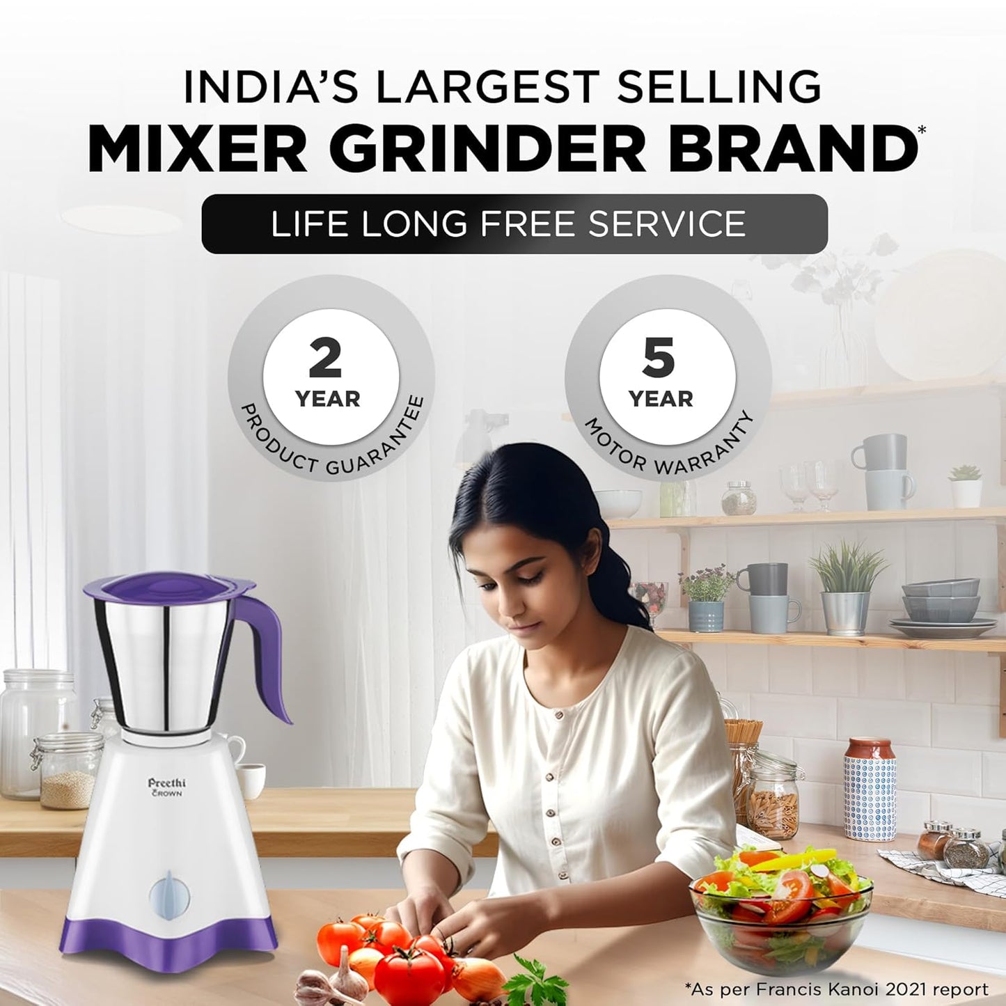 Preethi Mixie Crown 500w 3 Jar
