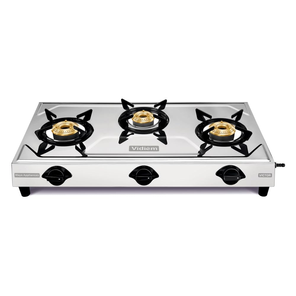 Vidiem Gas Stove Glass Top 3 Burner VEER