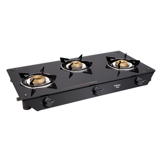Vidiem Gas Stove Glass Top 3 Burner Veer Jumbo